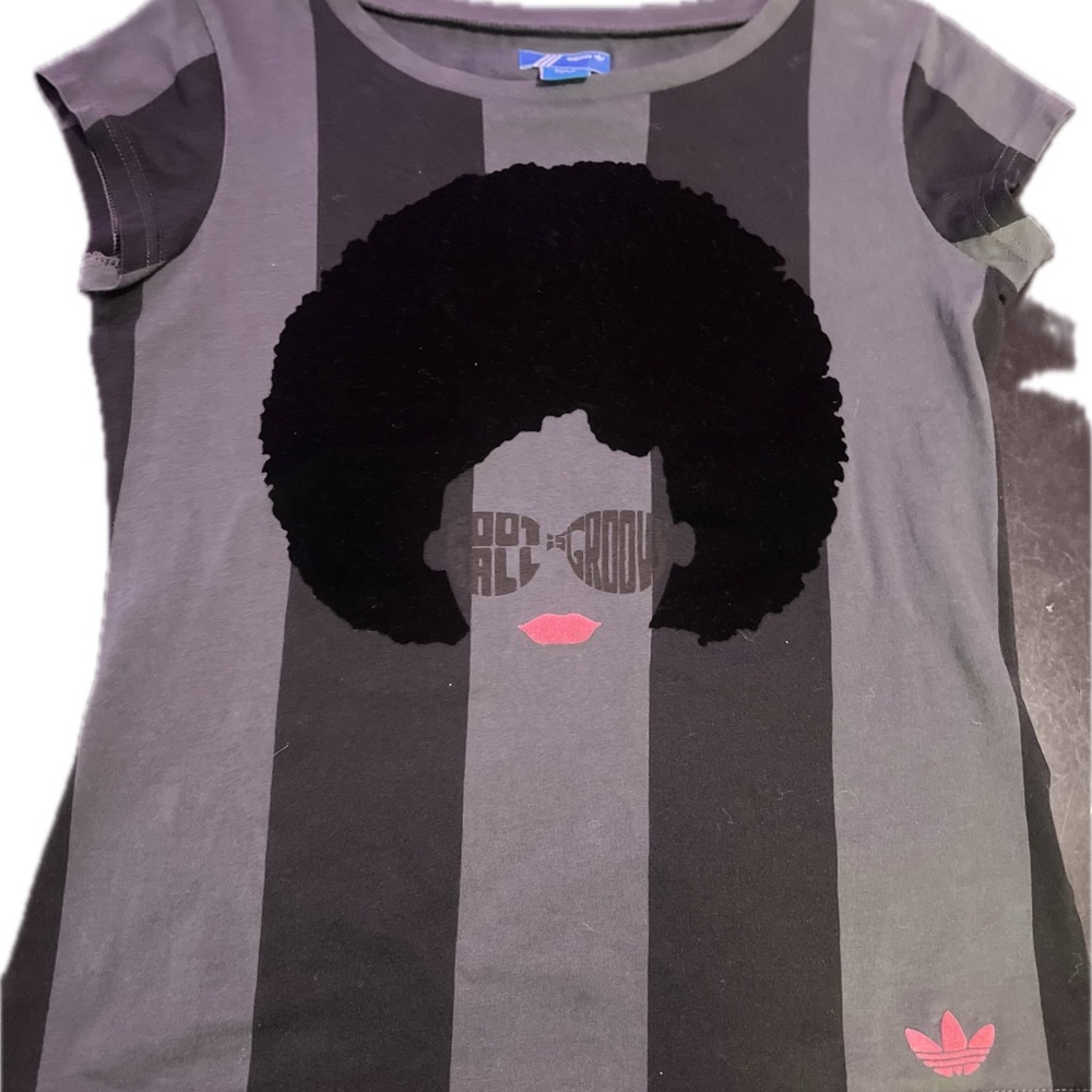 Rare Adidas Graphic Tee with Afro Design